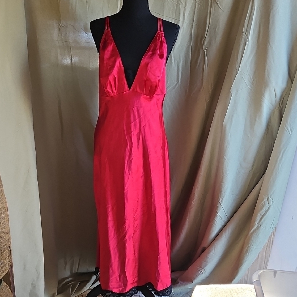 Secret Treasures Red Satin Nightgown